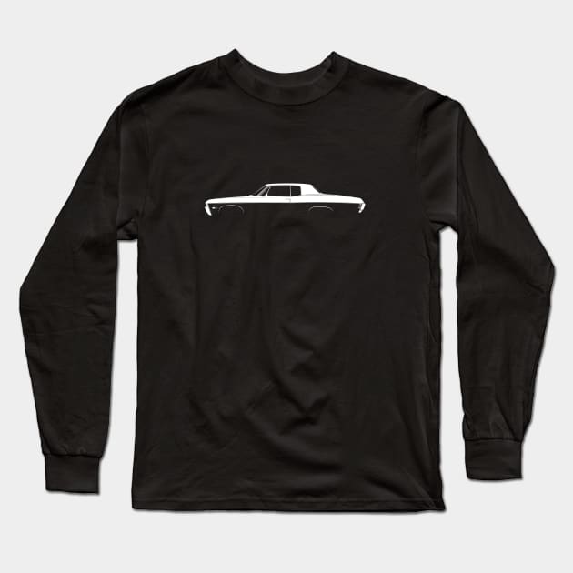 Chevrolet Impala SS (1968) Silhouette Long Sleeve T-Shirt by Car-Silhouettes